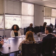 A reunião foi realizada de forma híbrida e nela foram apresentados os membros e a metodologia do trabalho